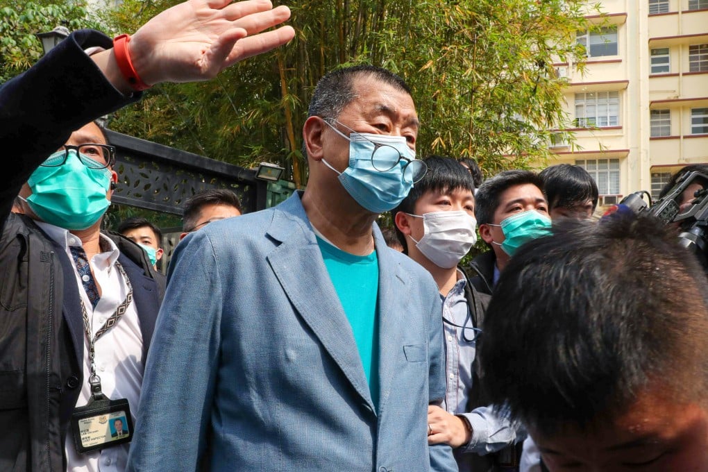 Jimmy Lai (pictured here in April 2020) was found guilty on all three conspiracy charges in his national security trial on Monday. Photo: Edmond So
