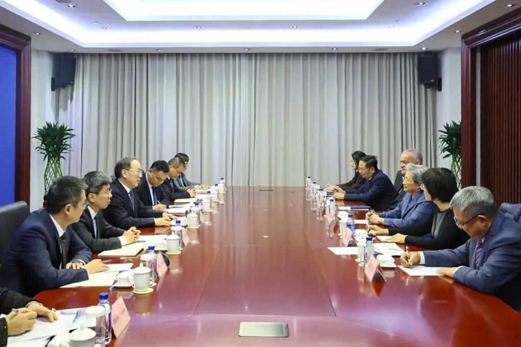 AMD CEO Lisa Su held discussions with Li Lecheng, China’s minister of industry and information technology, on Wednesday. Photo: Handout