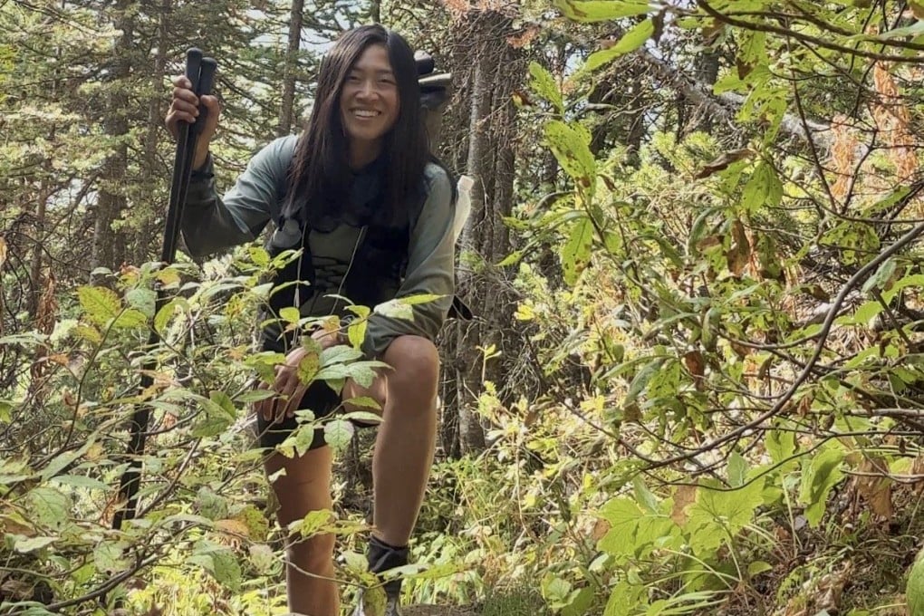Jessica Guo quit her job to hike across America. Her trek ended on September 19, at the northern terminus of the Great Divide Trail, at the Kakwa Lake terminus marker for the 54th parallel in Kakwa Provincial Park in British Columbia, Canada. Photo: Jessica Guo