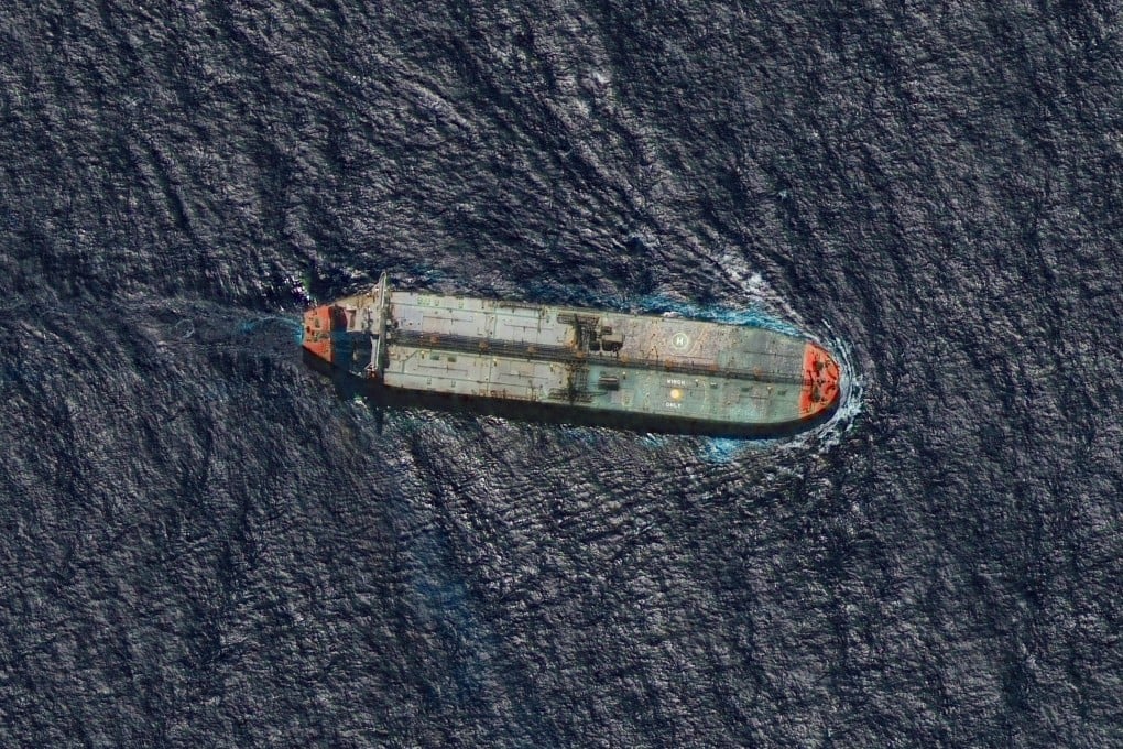 The crude oil tanker Skipper, which was seized by the US military off the coast of Venezuela last week. Photo Vantor via AP