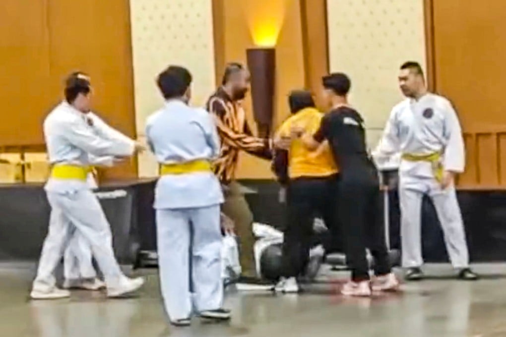 Members of the Malaysia pencak silat team attacked a referee following a controversial quarter-final loss to host nation Thailand at the SEA Games on Tuesday. Photo: Handout