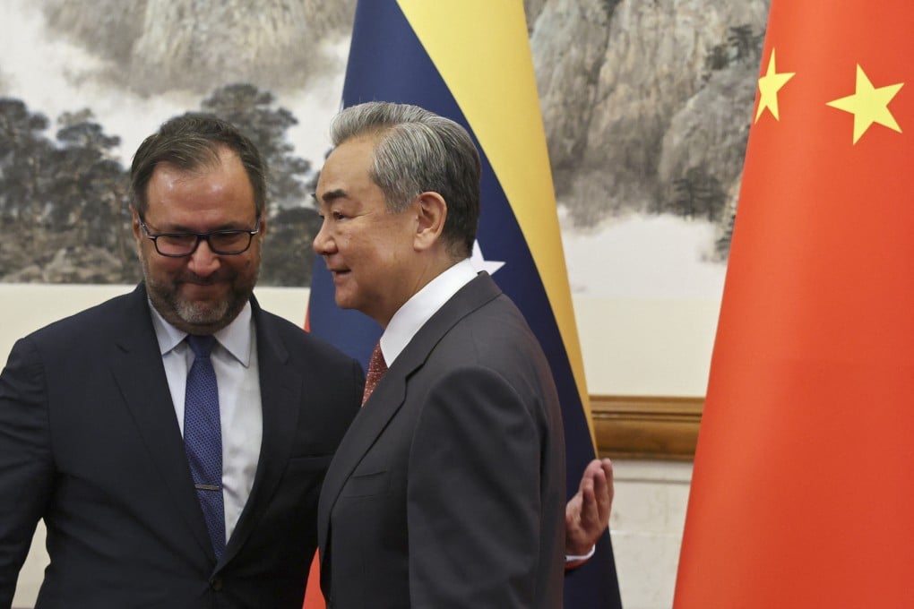 Venezuela’s Foreign Minister Yvan Gil (left) and Chinese Foreign Minister Wang Yi, pictured in Beijing earlier this year. Photo: AFP