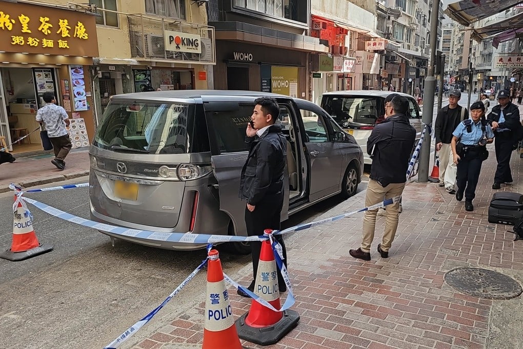 Police investigating a car believed to be linked to the case. Photo: Edmond So