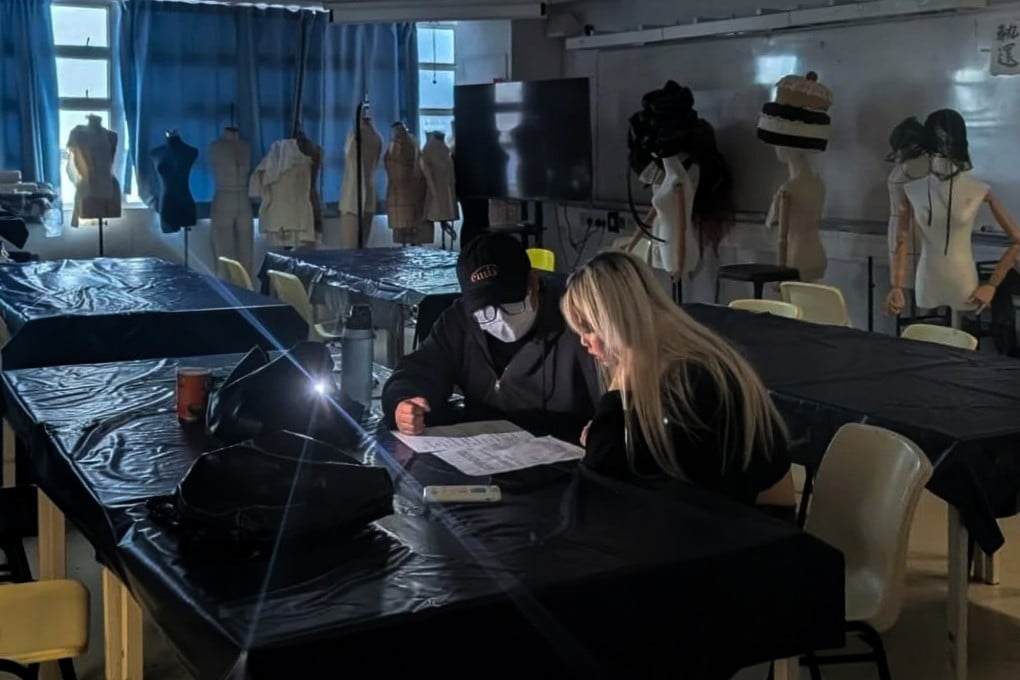 Footage from the Hong Kong Institute of Contemporary Culture Lee Shau Kee School of Creativity shows students continuing to learn in the dark. Photo: Handout