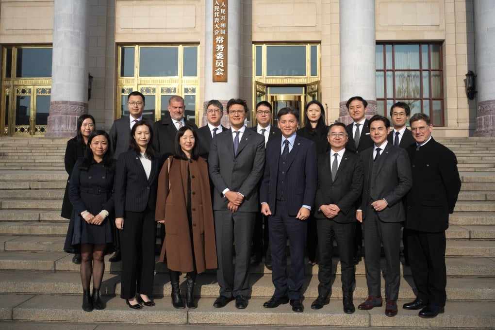 Hong Kong Bar Association chairman Jose-Antonio Maurellet (fourth from left), with the delegation in Beijing. Photo: Handout