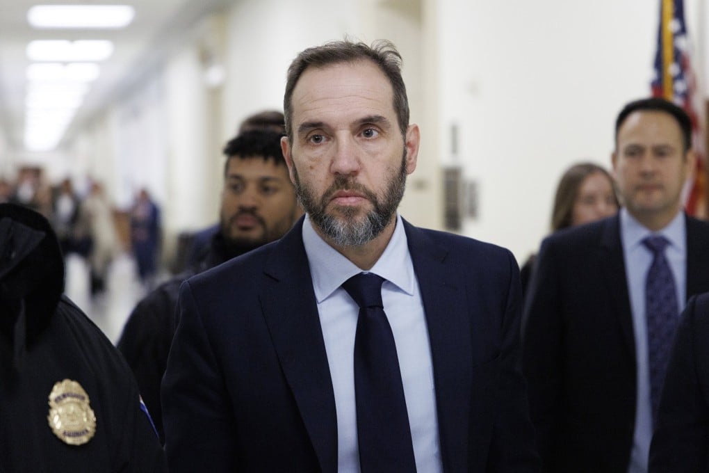 Former special counsel Jack Smith (centre) arrives for a deposition before the Republican-led House Judiciary Committee in Washington on Wednesday. Photo: EPA