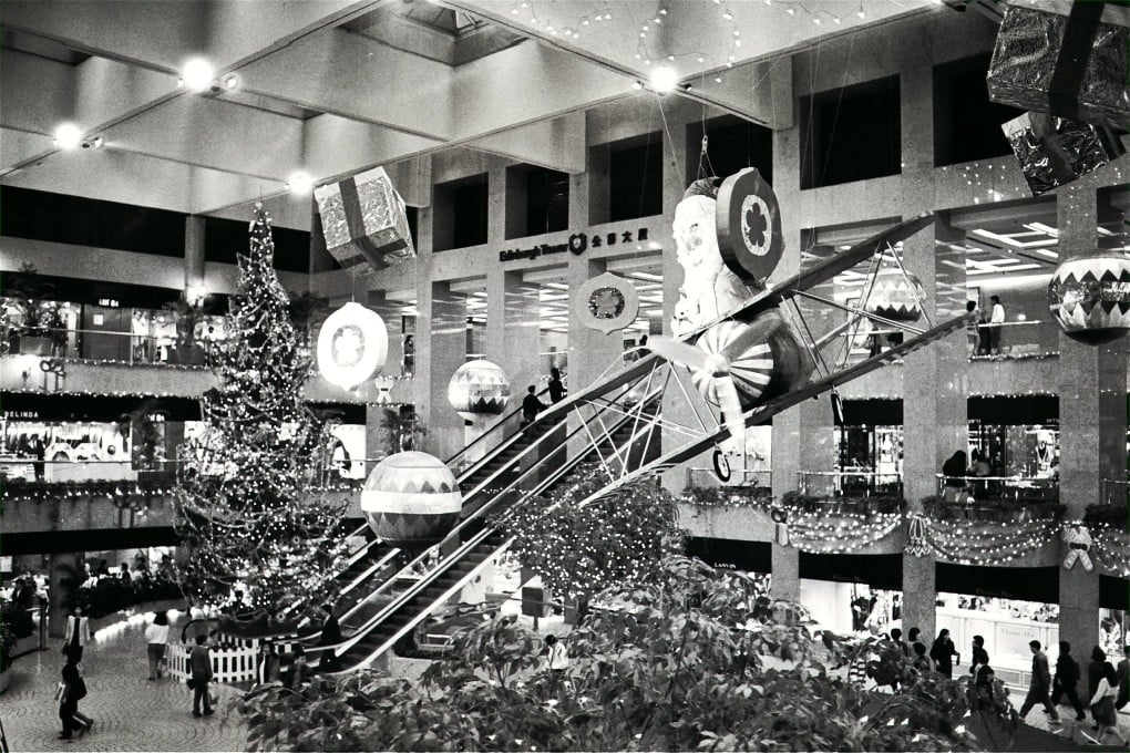 Christmas decorations in Landmark in Central, Hong Kong, in 1988. Photo: SCMP Archives