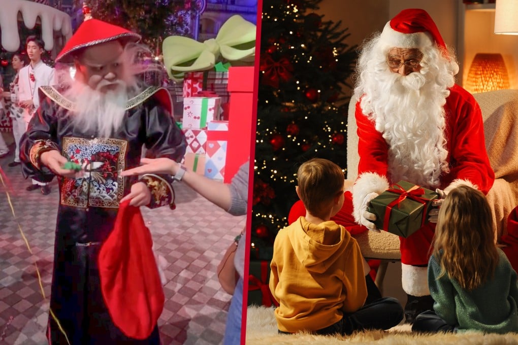 A Qing dynasty military commander is being reinterpreted as “China’s Santa Claus” due to his white beard and red hat, appealing to younger generations. Photo: SCMP composite/Shutterstock/RedNote
