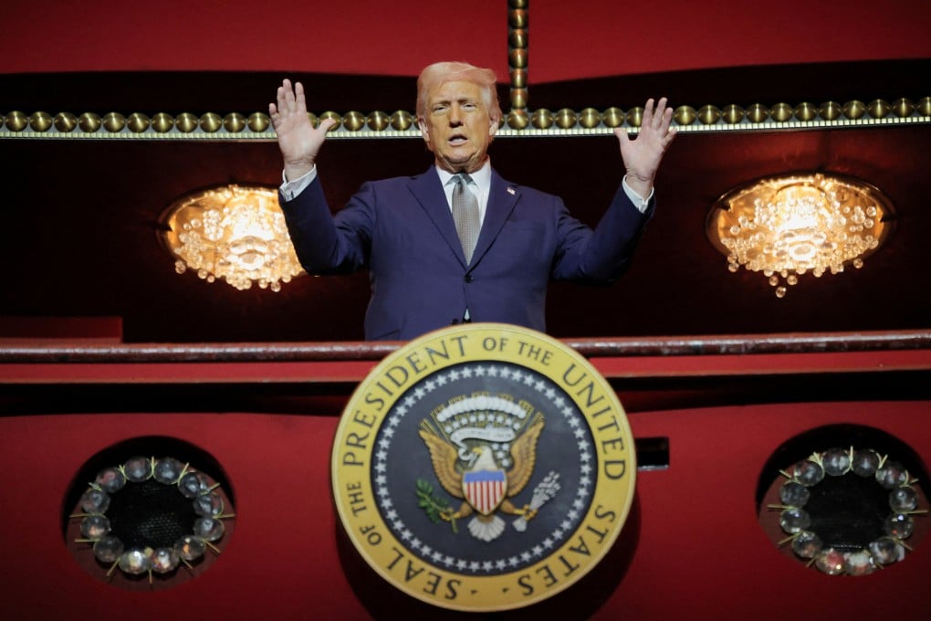 US President Donald Trump poses for a picture in the presidential box at the Kennedy Centre in March. Photo: Reuters