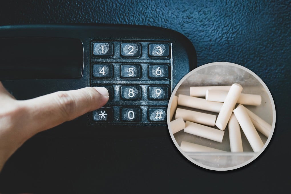 Several Chinese secondary school pupils, inspired by suspense novels, used chalk dust to crack the code of their classroom’s mobile phone safe. Photo: SCMP composite/Shutterstock