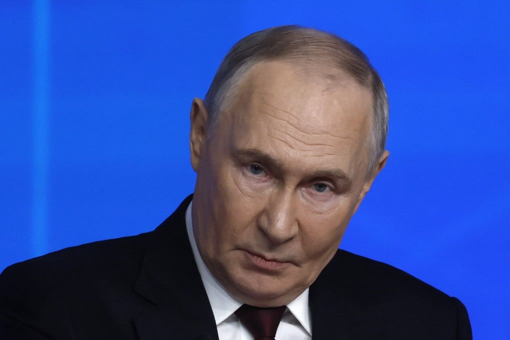 Vladimir Putin speaks during his annual live broadcast press conference with Russian federal, regional, and foreign media in Moscow on Friday. Photo: EPA