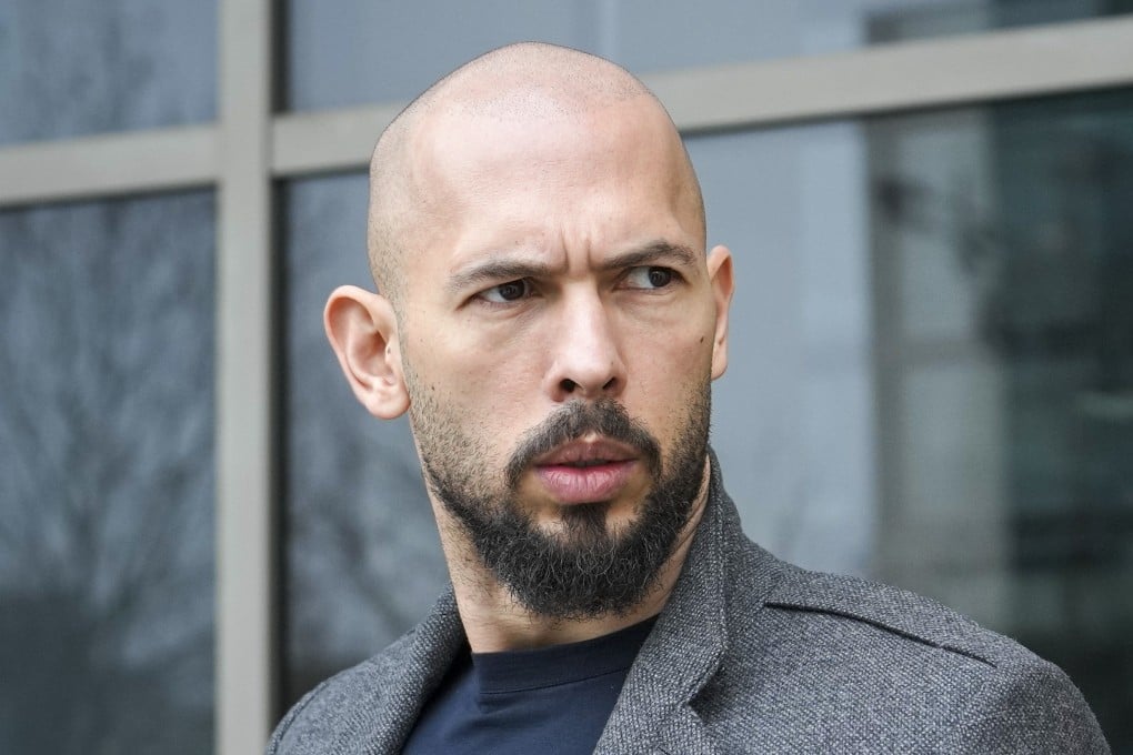 Andrew Tate leaves the Bucharest Tribunal in Romania in February 2024. Photo: AP