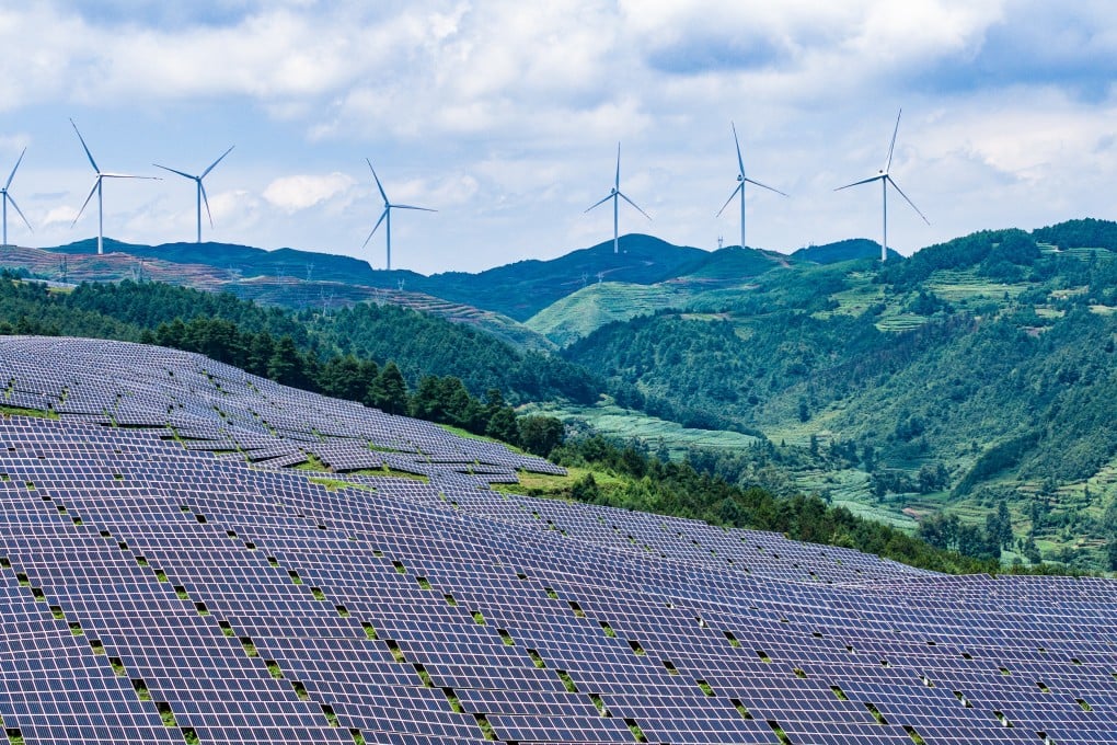 Fields of solar panels at a power station in Weining, Guizhou province, in China on July 3. Photo: Xinhua