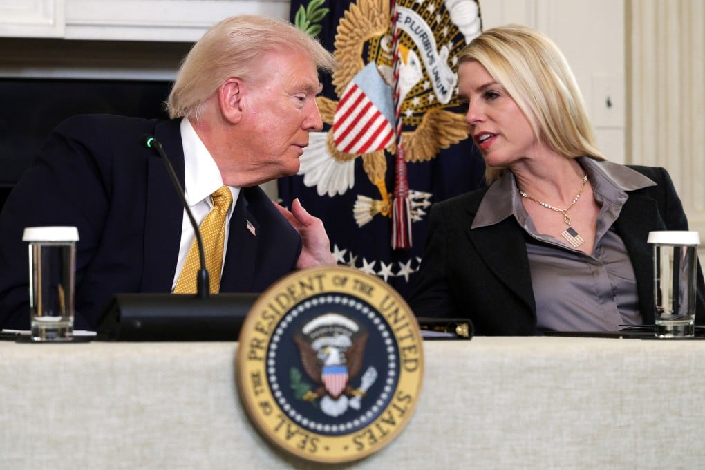 US President Donald Trump with Attorney General Pam Bondi at the White House in Washington. Photo: Getty Images/TNS