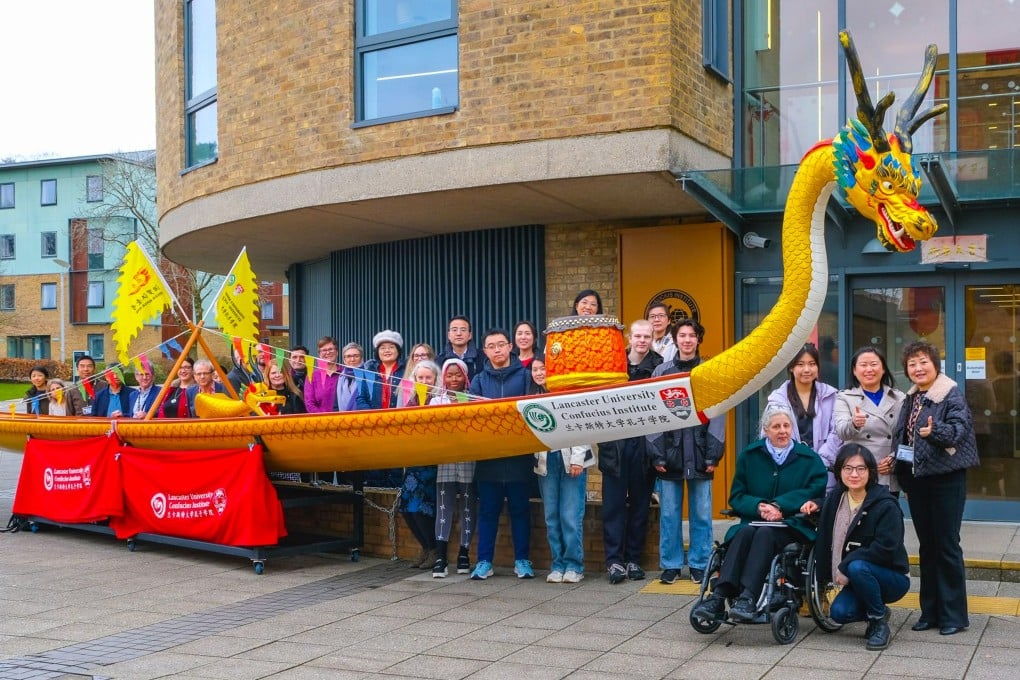Members of the Confucius Institute at Lancaster University in Bailrigg, England, celebrate the 2025 Dragon Boat Festival. Photo: Handout