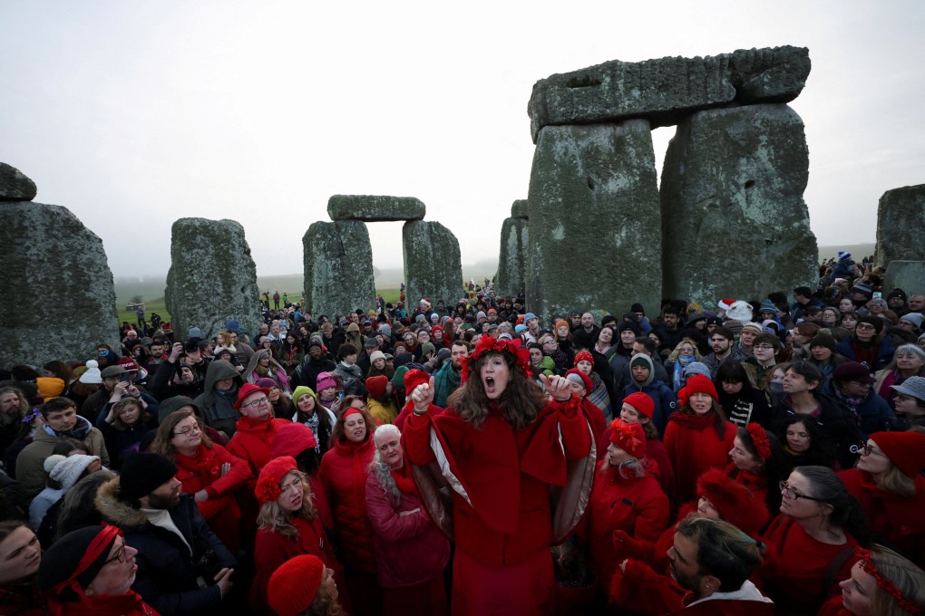 Revellers at Stonehenge stone circle near Amesbury, Britain. Photo: Reuters