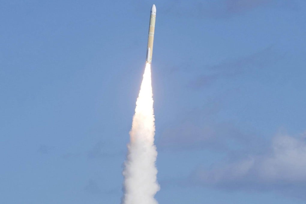 Japan’s H3 rocket carrying the Michibiki No 5 satellite lifts off from the Tanegashima Space Centre on Monday. Photo: Kyodo