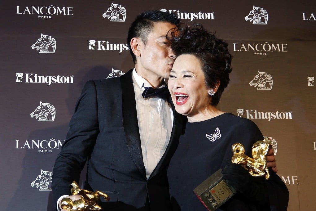Andy Lau kisses Deanie Ip at the 2011 Golden Horse Film Awards in Hsinchu, Taiwan, on November 26, 2011. A profile of Ip was one of the Post’s most popular film stories of 2025. Photo: Reuters
