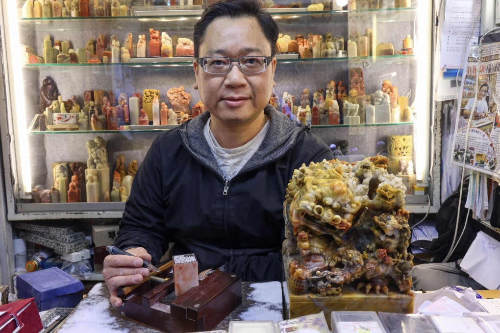 Yam Man-hong, at Kingstone Engraving, is one of the very few remaining stone seal carvers in Hong Kong. His story is one of seven highlighted Post stories of 2025 that celebrated Chinese culture. Photo: Dickson Lee