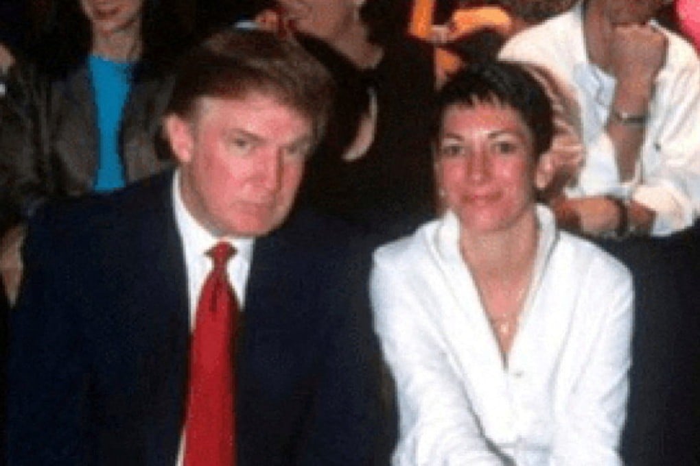 Ghislaine Maxwell and Donald Trump are shown in this image released on Tuesday. Photo: US Justice Department via Reuters