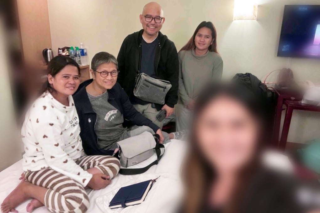 Rhodora Alcaraz (front right) is still covering after last month’s deadly fire in Hong Kong. Photo: Handout