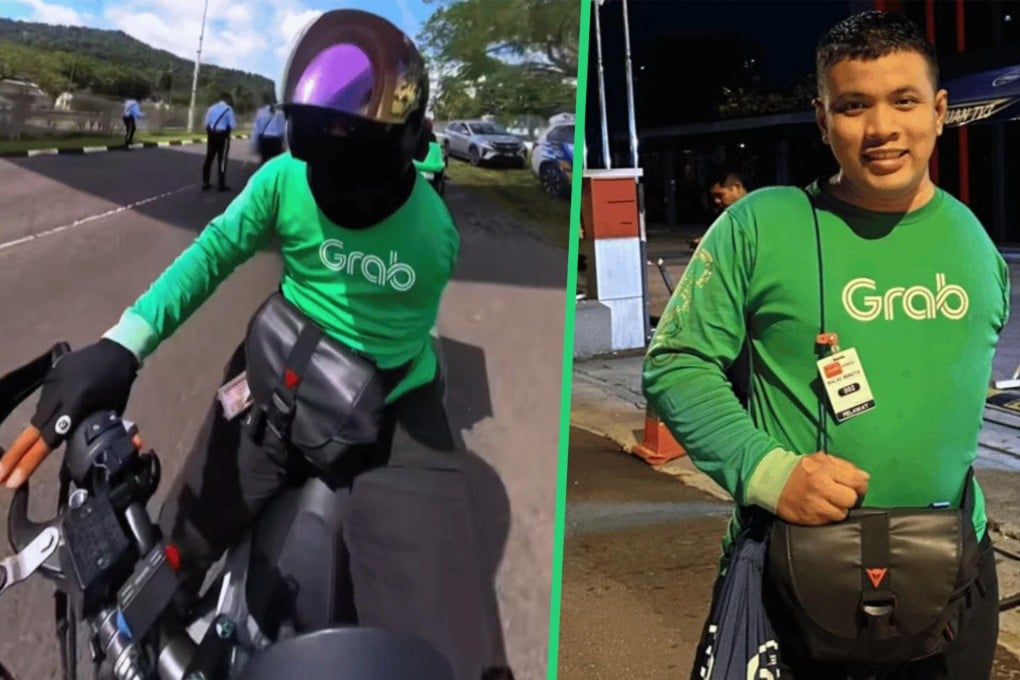 A 26-year-old Malaysian man, who lost an arm in an accident, is working as a food delivery rider to save for his wedding in Singapore next year. Photo: TikTok@ahmadnabil400