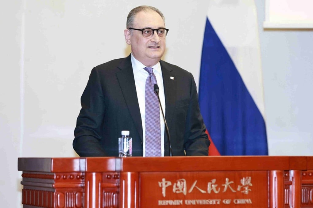 Igor Morgulov, the Russian ambassador to China, addresses a forum at Renmin University on Tuesday. Photo: Handout