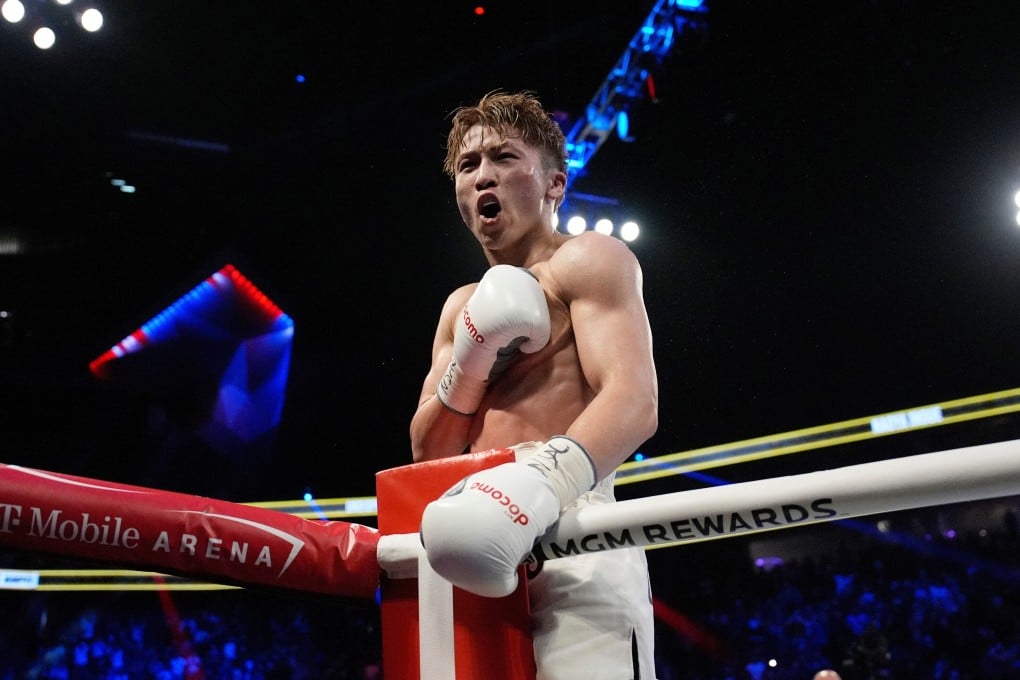 Naoya Inoue after defeating Ramon Cardenas in a junior featherweight title match in May in Las Vegas. Photo: AP