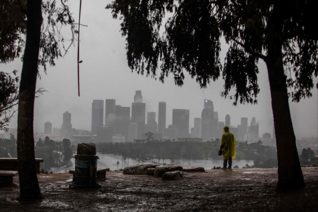 The scene in Elysian Park, Los Angeles on Wednesday. Photo: AFP
