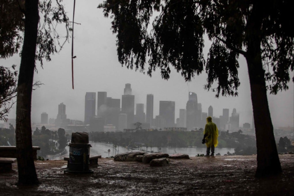 The scene in Elysian Park, Los Angeles on Wednesday. Photo: AFP