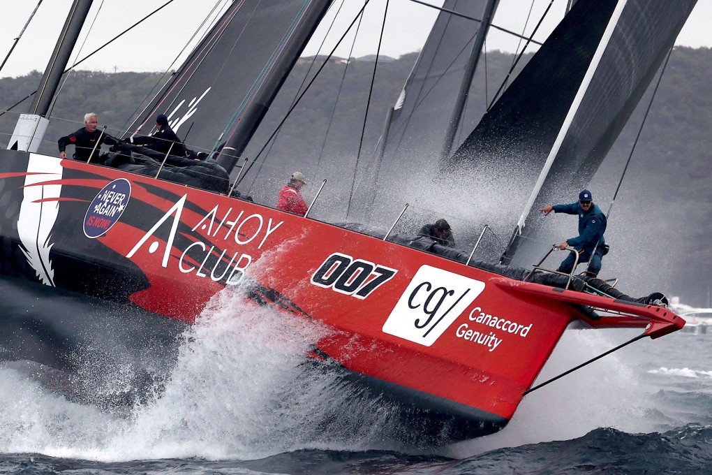 Master Lock Comanche at the start of the annual Sydney to Hobart yacht race on Boxing Day at Sydney Harbour. Photo: AFP