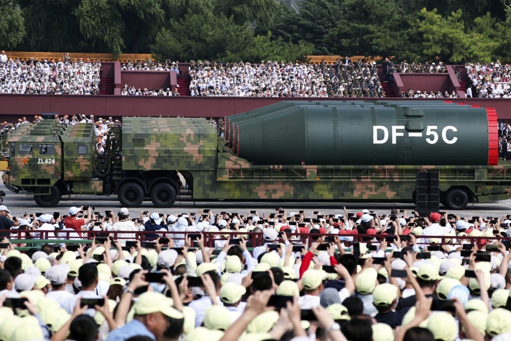 The Chinese military’s nuclear missile formation takes part in a parade in Beijing on September 3. Photo: Xinhua