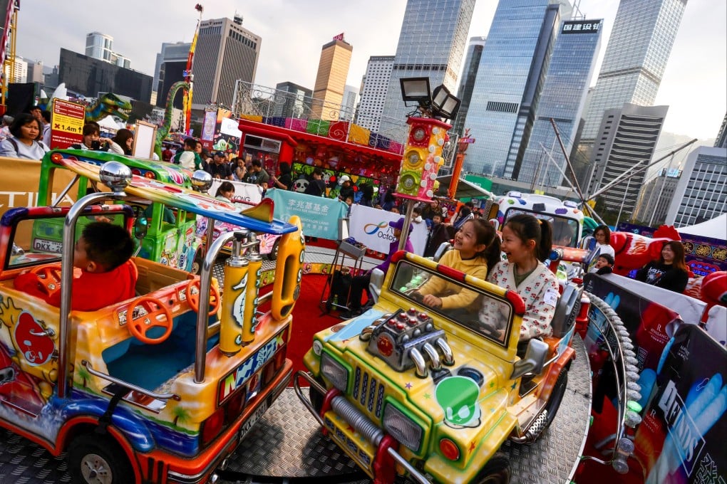 The AIA Carnival at Central Harbourfront runs until March 1, 2026. A regular fixture in Hong Kong’s Christmas calendar, the carnival is celebrating its 11th year. Photo: Jonathan Wong