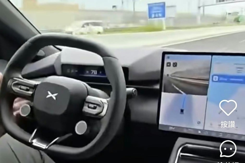 The driver uploaded a video of himself using adaptive cruise control illegally on the city’s roads on social media. Photo: RedNote