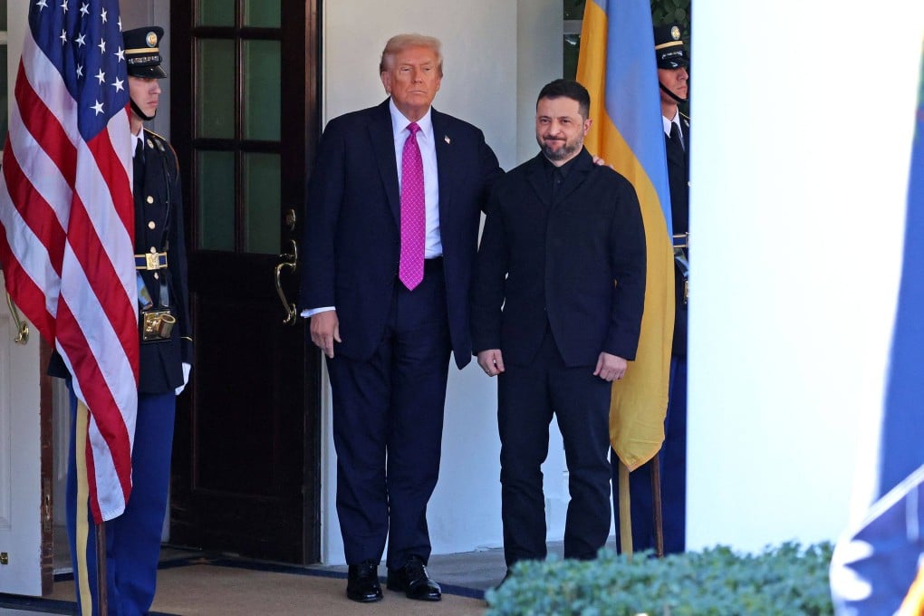 US President Donald Trump (left) with Ukraine’s Volodymyr Zelensky at the White House in October. Photo: AFP