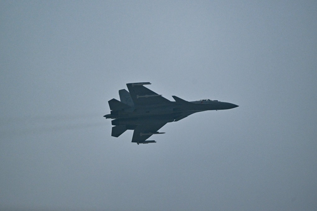 Known as the “Flying Shark”, the J-15 is China’s first domestically developed twin-engined heavy carrier-based fighter jet. Photo: AFP/Getty Images/TNS