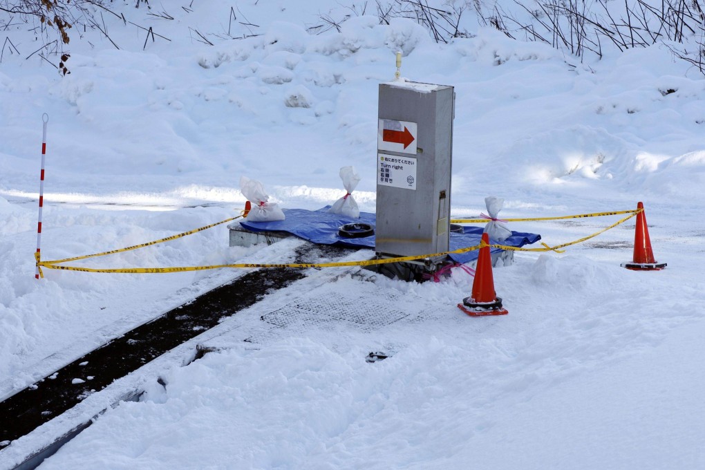 The site of an accident involving a 5-year-old boy at a ski resort in Otaru, Hokkaido on Sunday. Photo: Kyodo