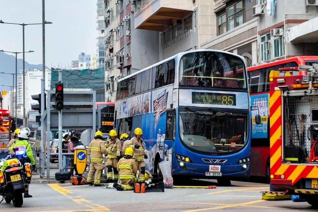 The woman was knocked down by a double-decker bus and trapped underneath it. Photo: Handout