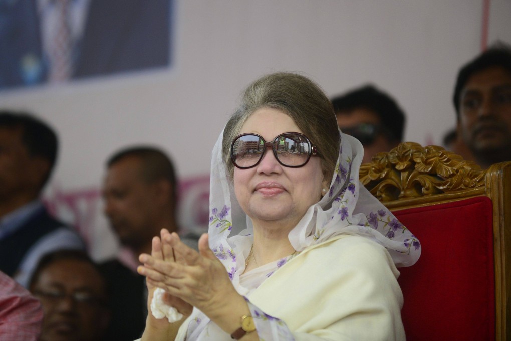Bangladesh’s former prime minister Khaleda Zia at a Dhaka rally in 2016. Photo: AFP