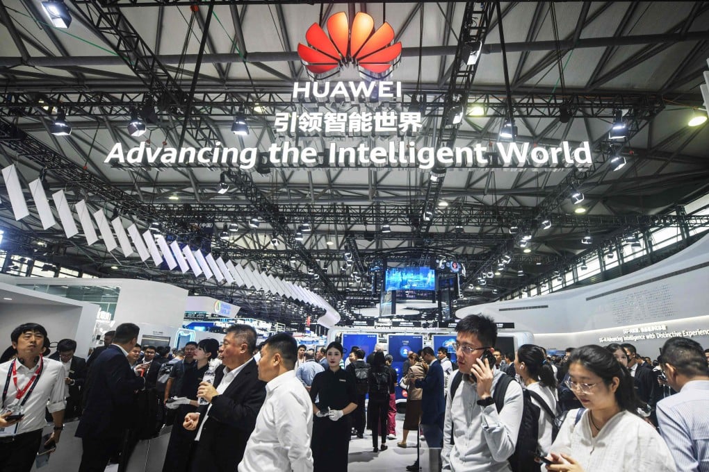 The Huawei booth at the Mobile World Congress in Shanghai, June 26, 2024. Photo: AFP