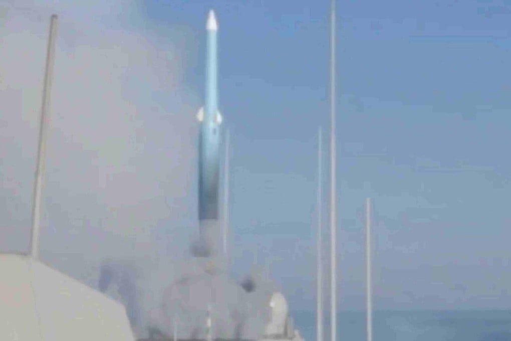 The Chinese military released footage on Sunday of the YJ-20 hypersonic missile in a test launch from a Type 055 destroyer. Photo: China Military Bugle