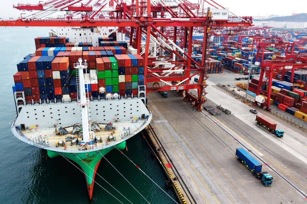 Shipping containers are seen at Qingdao Port in China’s Shandong province on Saturday. Photo: Xinhua