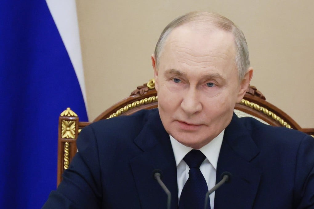 Russian President Vladimir Putin, in power for 26 years on Wednesday, chaired a meeting on Monday to discuss Russia’s attack on Ukraine. Photo: Mikhail Metzel via Sputnik/Kremlin