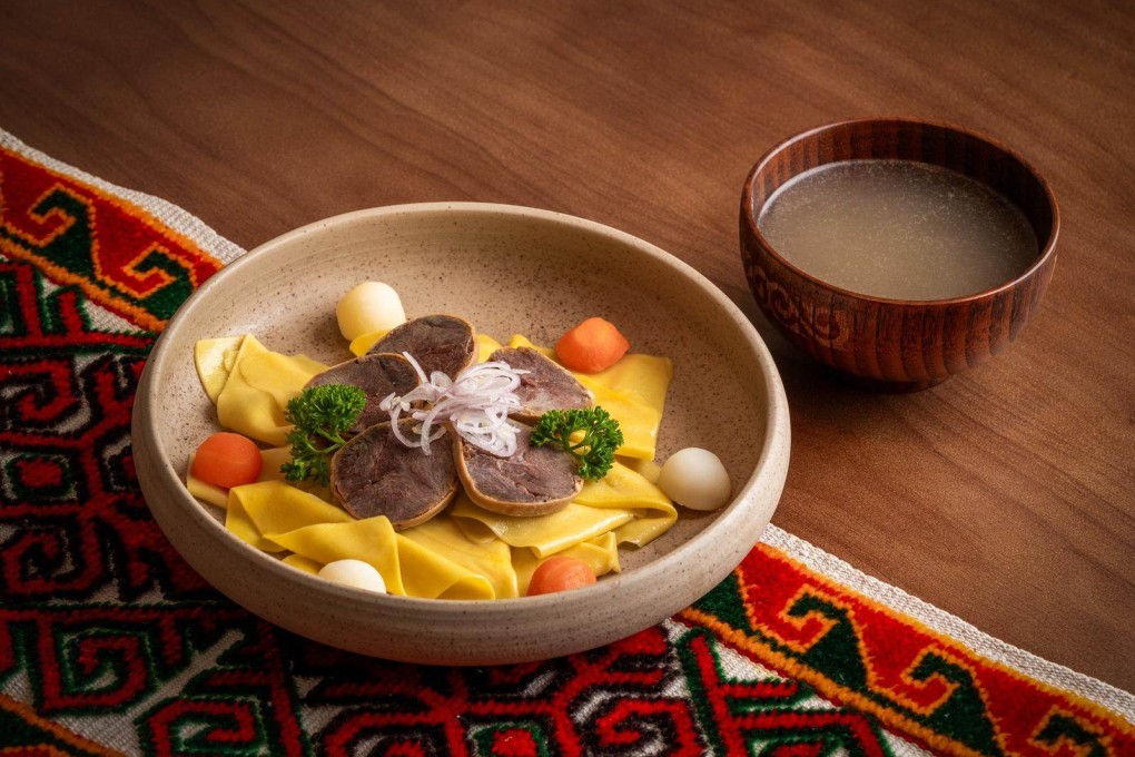 At Central Asian restaurant Yurt, in Central, Hong Kong, Beshbarmak is served with horsemeat sausage (kazy) with a side of beef broth. Photo: Yurt