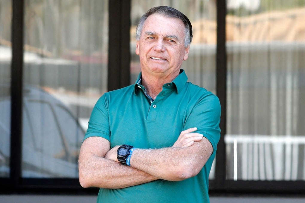 Former Brazilian president Jair Bolsonaro gestures at his residence in Brasilia in September 2025. Photo: AFP