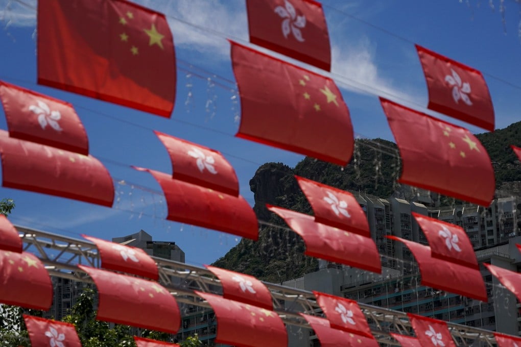 The flags of China and Hong Kong. Photo: Felix Wong