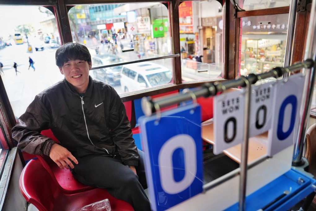 Coleman Wong enjoys his ride on a Hong Kong Open themed tram. Photo:  Elson Li