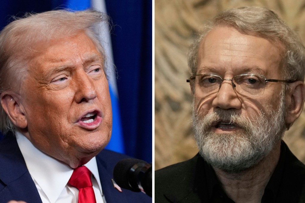 US President Donald Trump, left, and Iranian security chief Ali Larijani exchanged threats regarding American intervention in Iran’s deadly inflation protests, with Tehran warning that such meddling risks regional destabilisation. Photo: AP