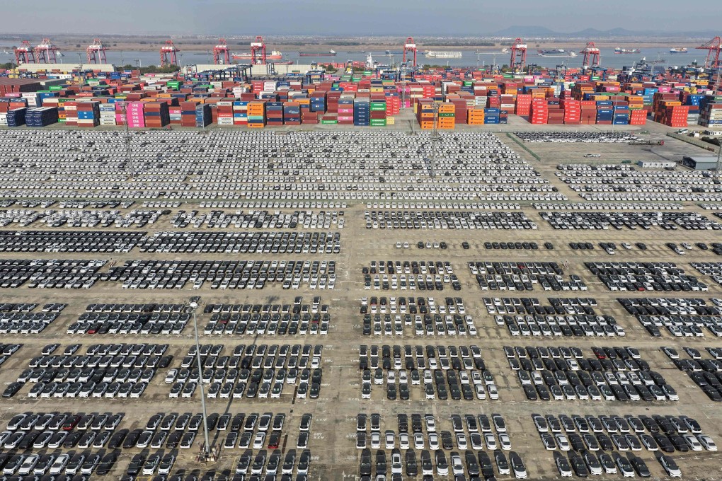 Vehicles awaiting export at the Nanjing Port Longtan area operated by Jiangsu Port Group in Nanjing, in China’s eastern Jiangsu province, on December 8. Photo: AFP
