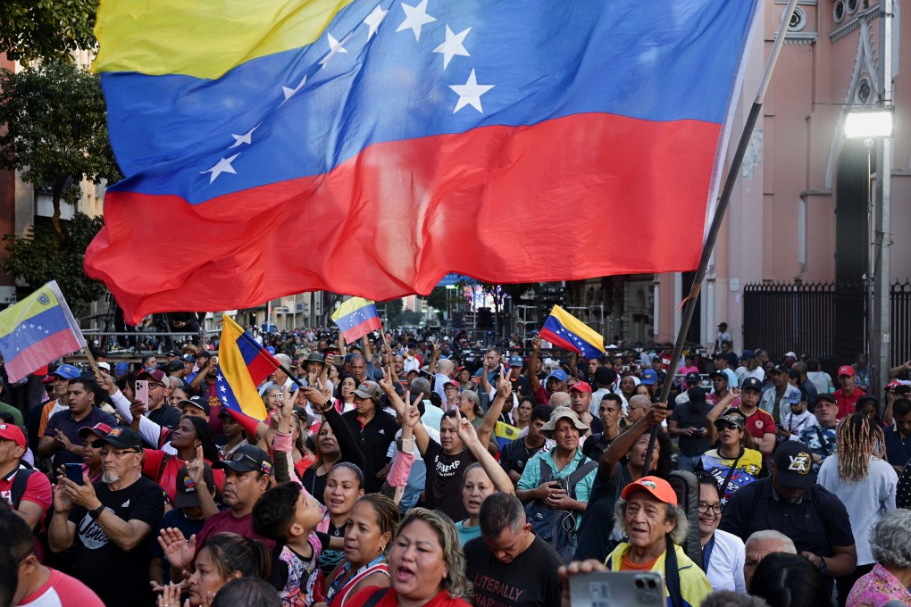 Members of a militia group known as “Colectivos” take part in a march calling for Maduro’s release in Caracas on January 4. Photo: Reuters